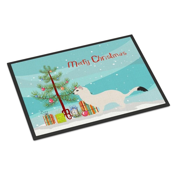 Carolines Treasures Stoat Short-tailed Weasel Christmas Indoor or Outdoor Mat, 24 x 36 in. BB9239JMAT - main